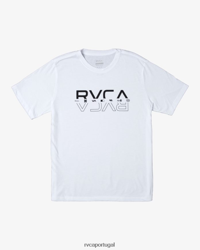roupas RVCA homens camiseta dupla dividida branco N00F2H284