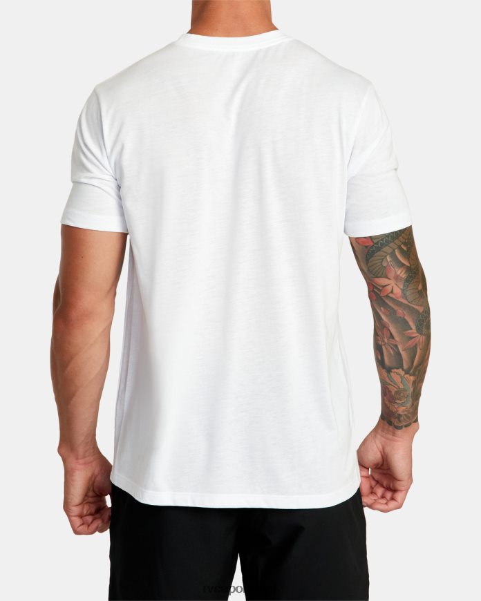 roupas RVCA homens camiseta dupla dividida branco N00F2H284