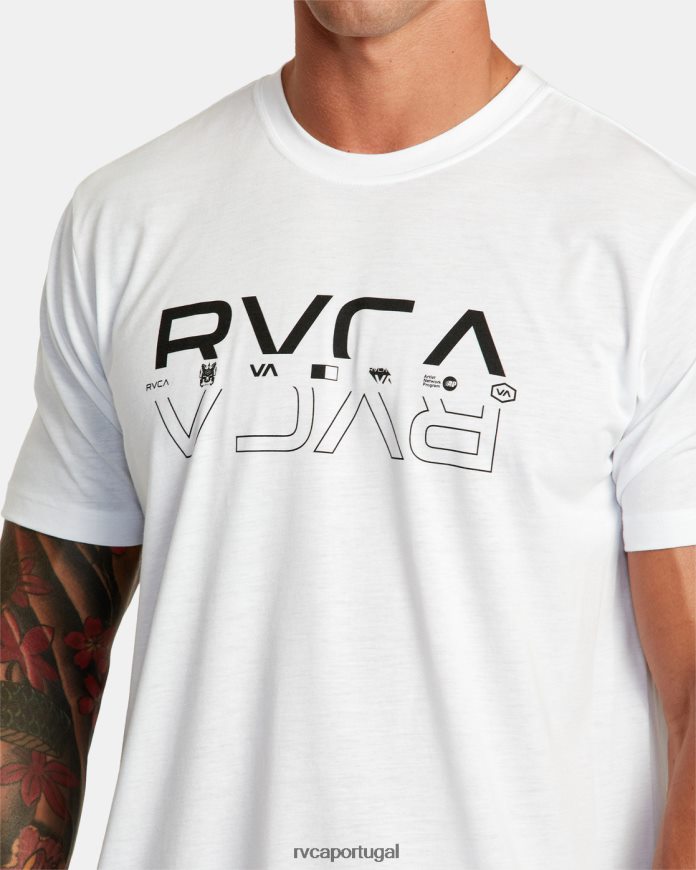 roupas RVCA homens camiseta dupla dividida branco N00F2H284