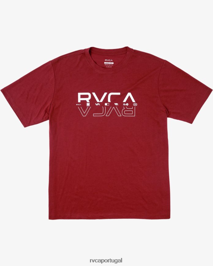roupas RVCA homens camiseta dupla dividida cardeal N00F2H299