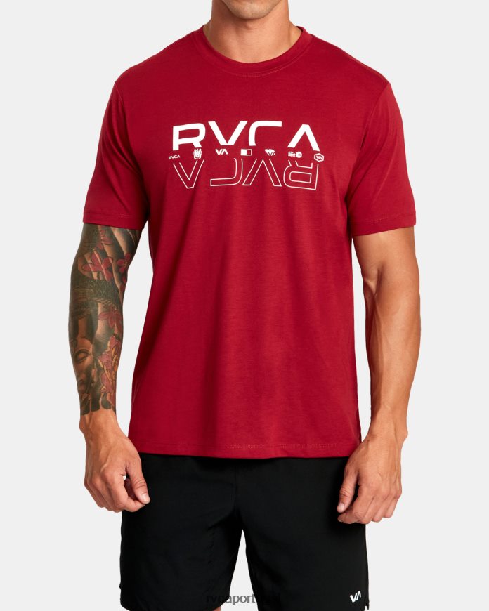 roupas RVCA homens camiseta dupla dividida cardeal N00F2H299