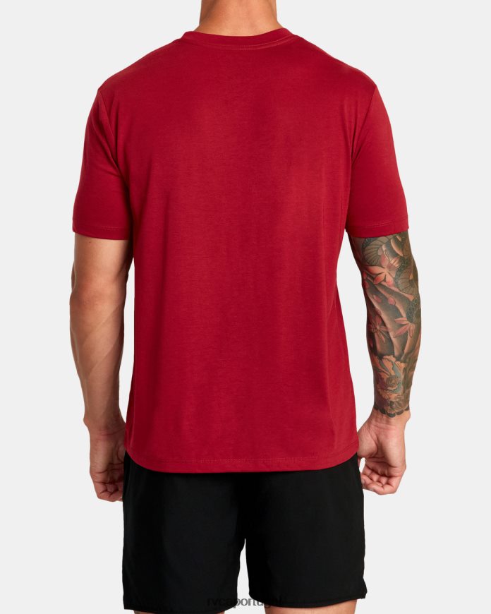 roupas RVCA homens camiseta dupla dividida cardeal N00F2H299