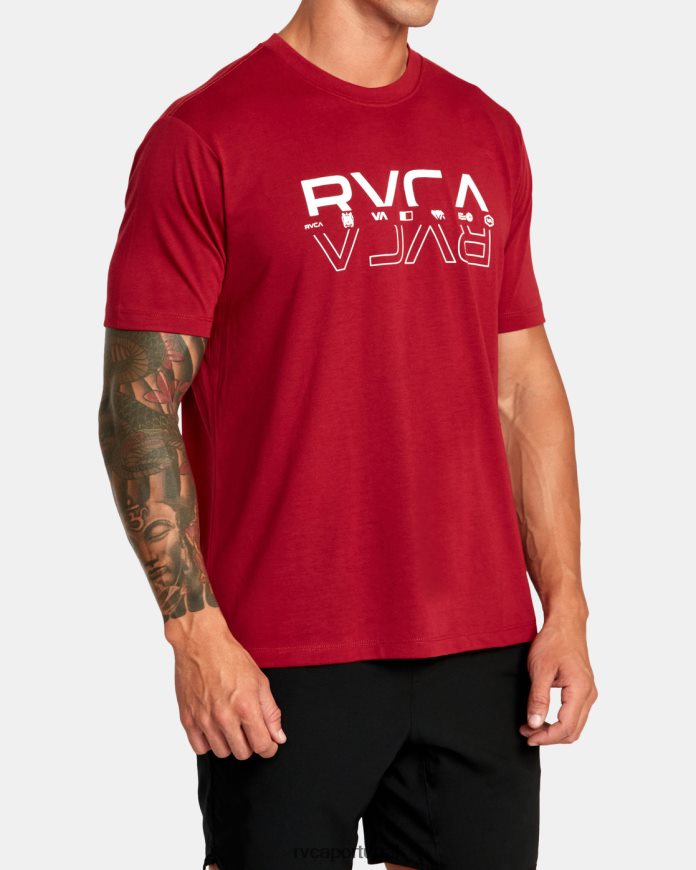 roupas RVCA homens camiseta dupla dividida cardeal N00F2H299