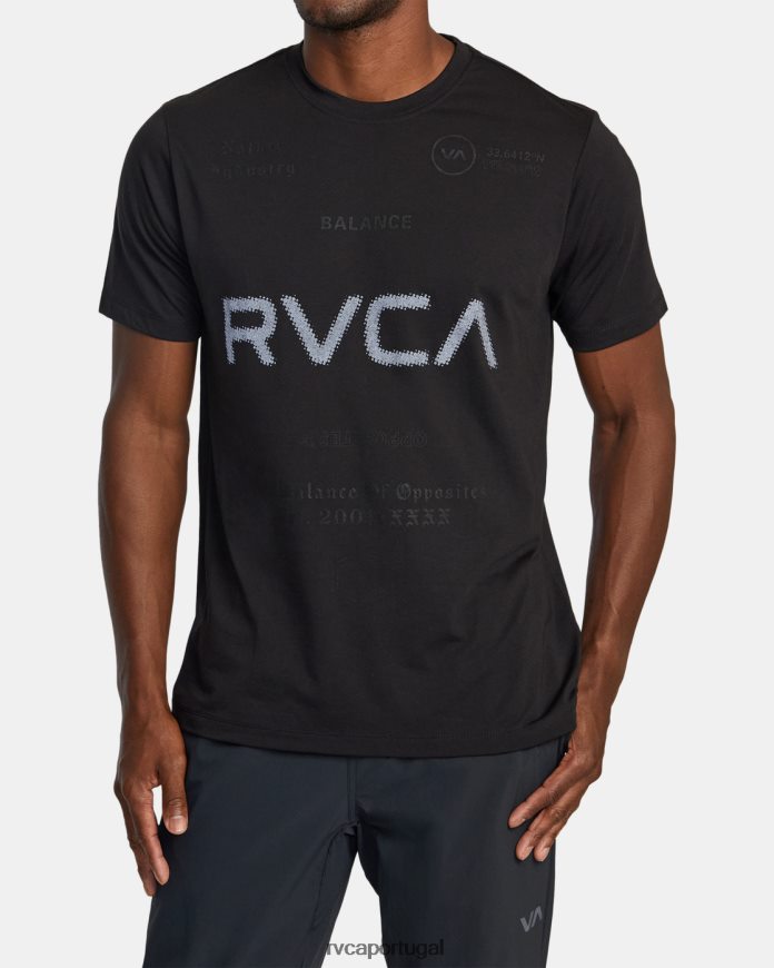roupas RVCA homens camiseta esportiva va preto 2 N00F2H469