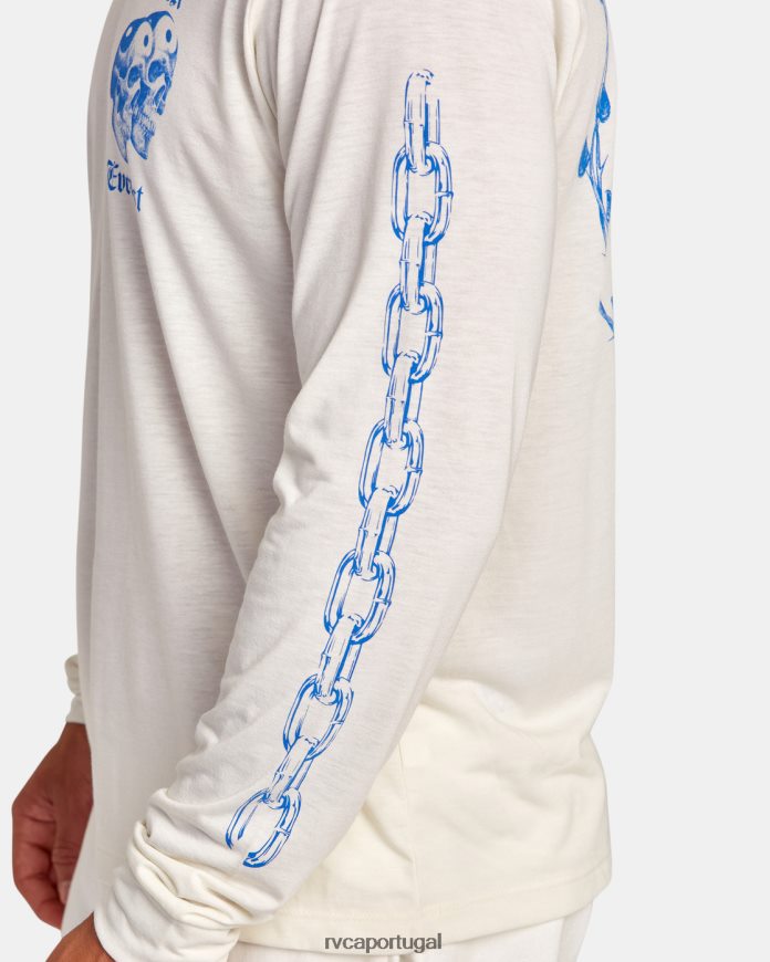 roupas RVCA homens camiseta everlast x benjamin jeanjean manga longa branco N00F2H108