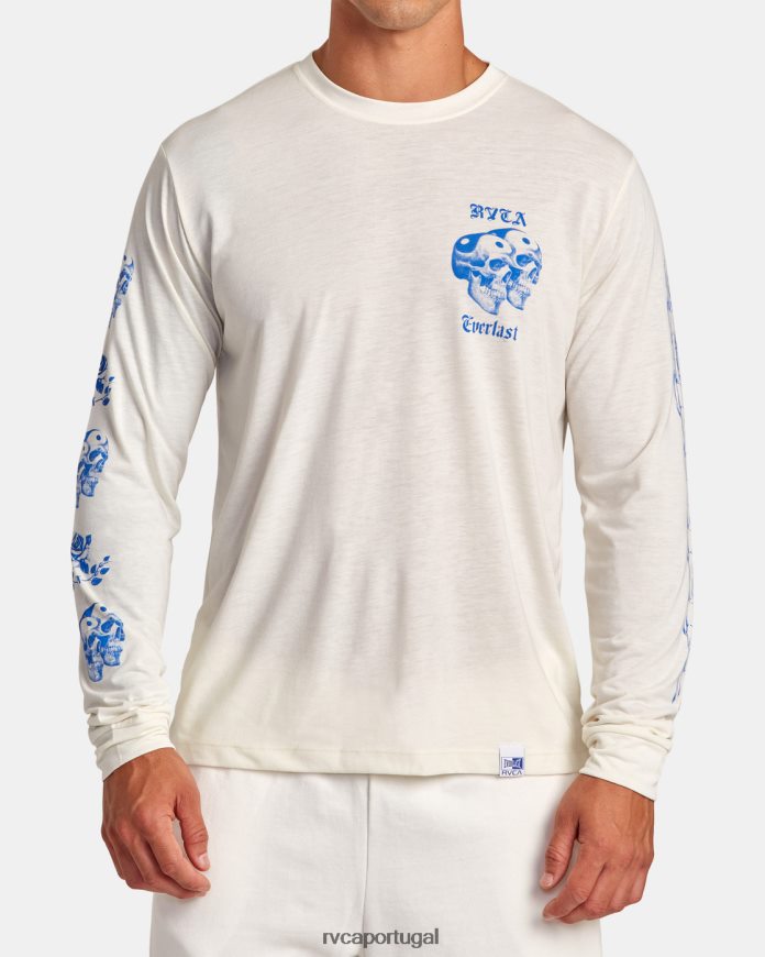 roupas RVCA homens camiseta everlast x benjamin jeanjean manga longa branco N00F2H108
