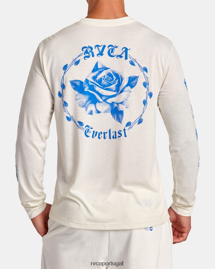 roupas RVCA homens camiseta everlast x benjamin jeanjean manga longa branco N00F2H108
