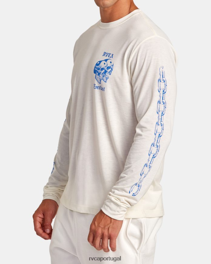 roupas RVCA homens camiseta everlast x benjamin jeanjean manga longa branco N00F2H108