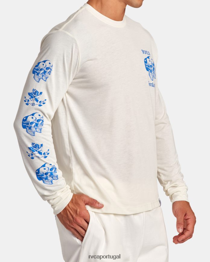 roupas RVCA homens camiseta everlast x benjamin jeanjean manga longa branco N00F2H108