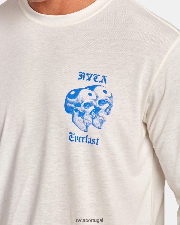 roupas RVCA homens camiseta everlast x benjamin jeanjean manga longa branco N00F2H108
