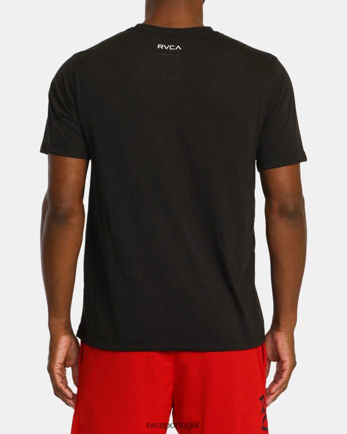 roupas RVCA homens camiseta havaiana com faixa va preto N00F2H907