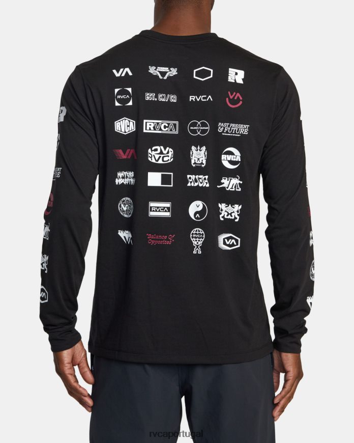roupas RVCA homens camiseta manga longa arena preto N00F2H502