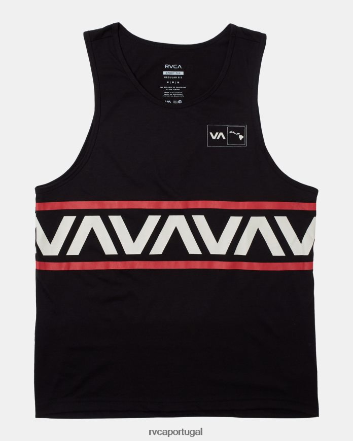 roupas RVCA homens camiseta regata havaiana preto N00F2H940