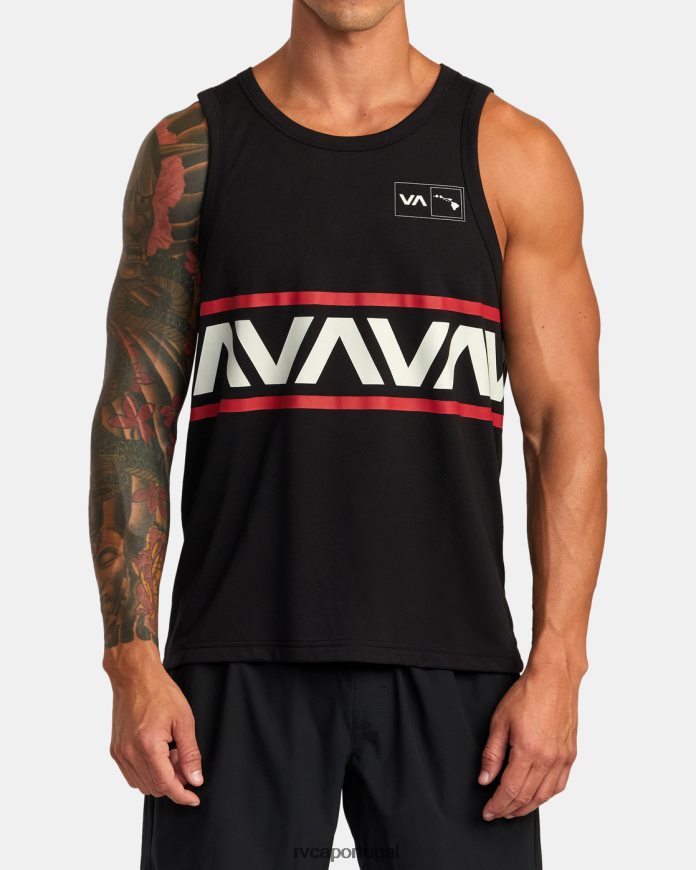 roupas RVCA homens camiseta regata havaiana preto N00F2H940