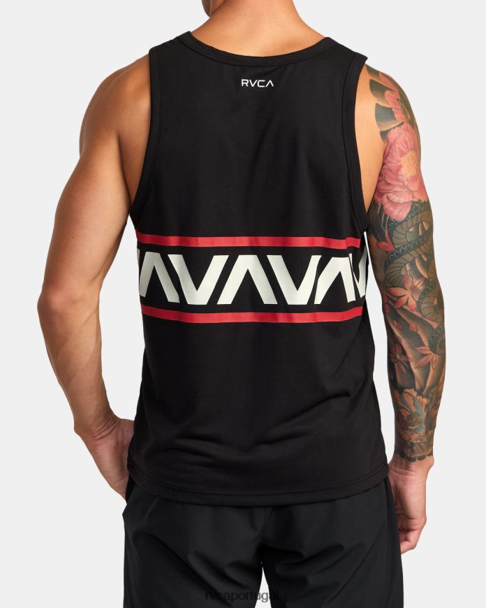 roupas RVCA homens camiseta regata havaiana preto N00F2H940