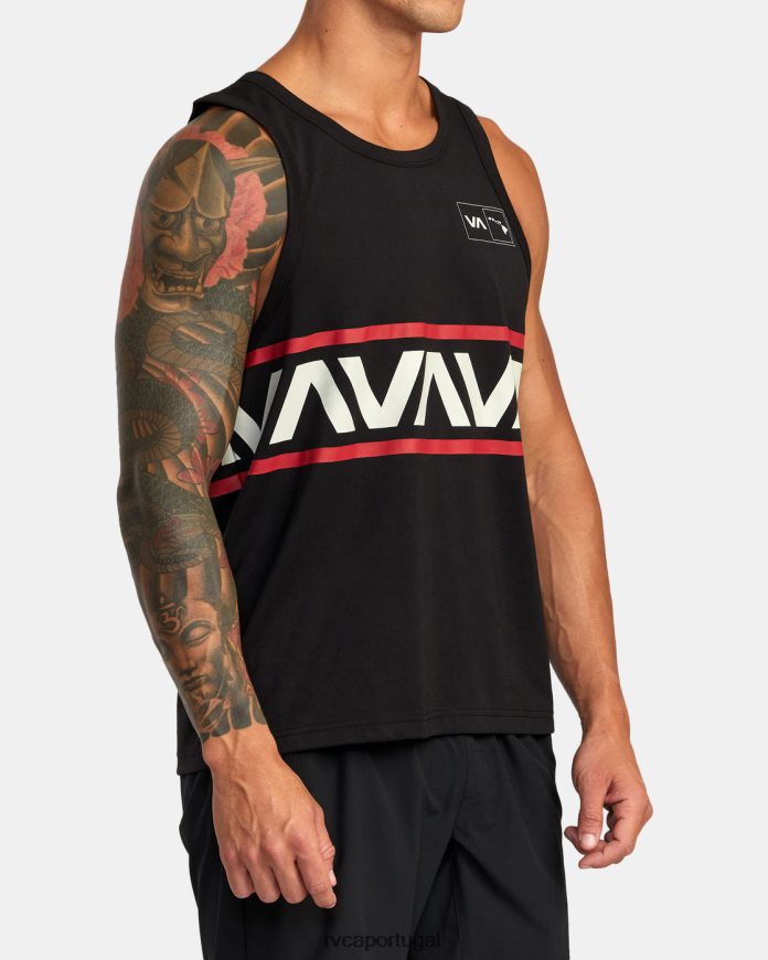 roupas RVCA homens camiseta regata havaiana preto N00F2H940