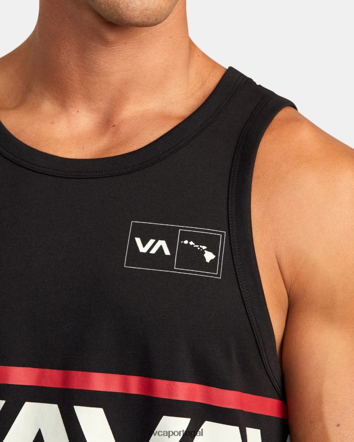 roupas RVCA homens camiseta regata havaiana preto N00F2H940