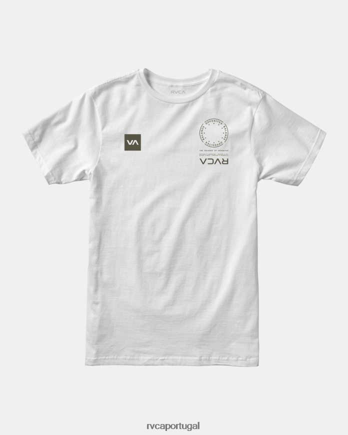 roupas RVCA homens camiseta va mark branco N00F2H1065