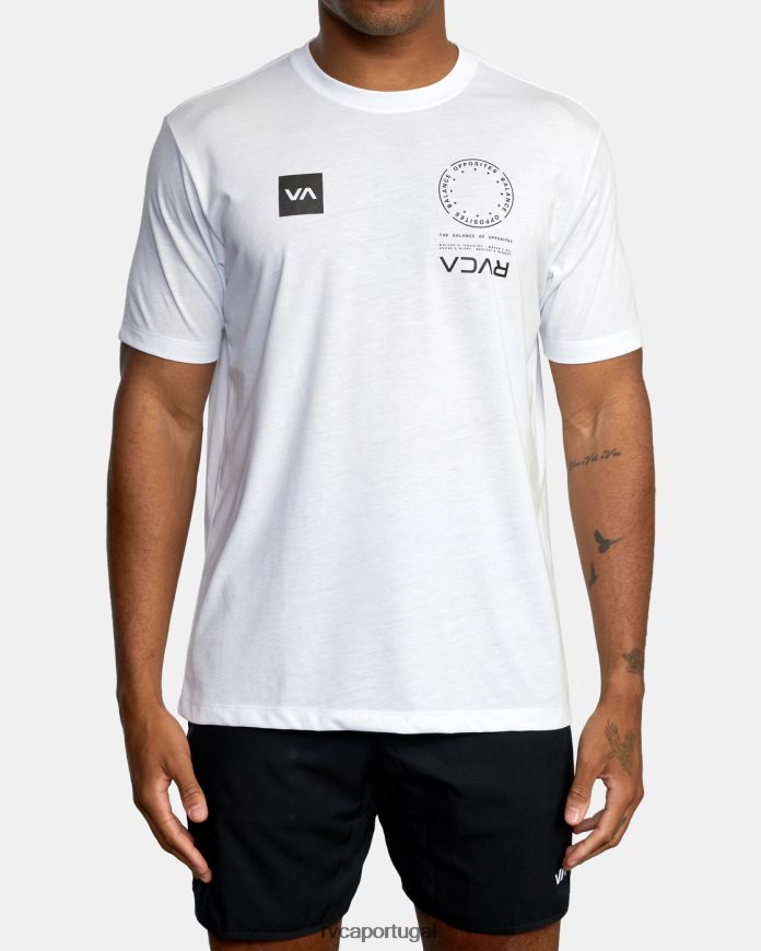 roupas RVCA homens camiseta va mark branco N00F2H1065