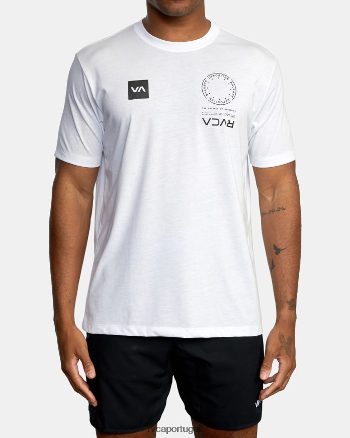 roupas RVCA homens camiseta va mark branco N00F2H1065