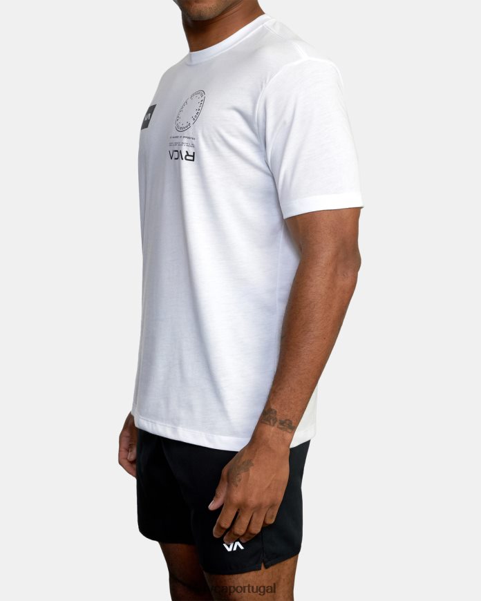 roupas RVCA homens camiseta va mark branco N00F2H1065