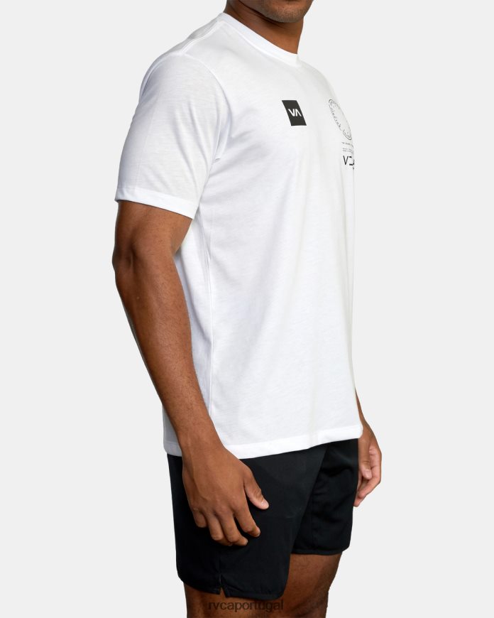roupas RVCA homens camiseta va mark branco N00F2H1065