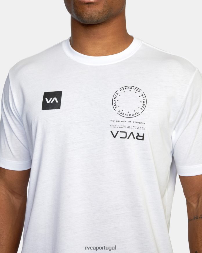 roupas RVCA homens camiseta va mark branco N00F2H1065