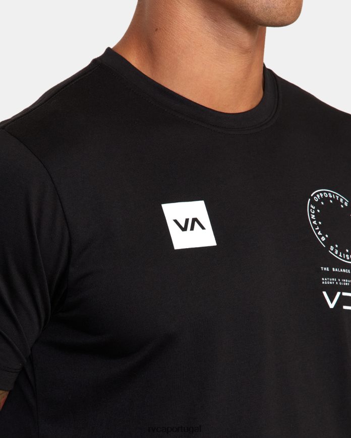 roupas RVCA homens camiseta va mark preto N00F2H584