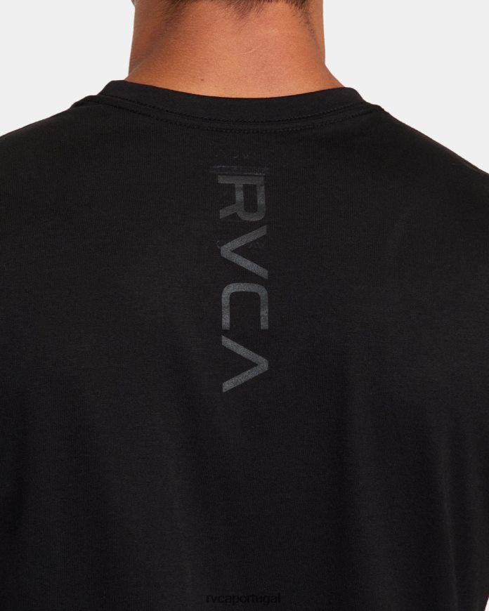 roupas RVCA homens camiseta va mark preto N00F2H584