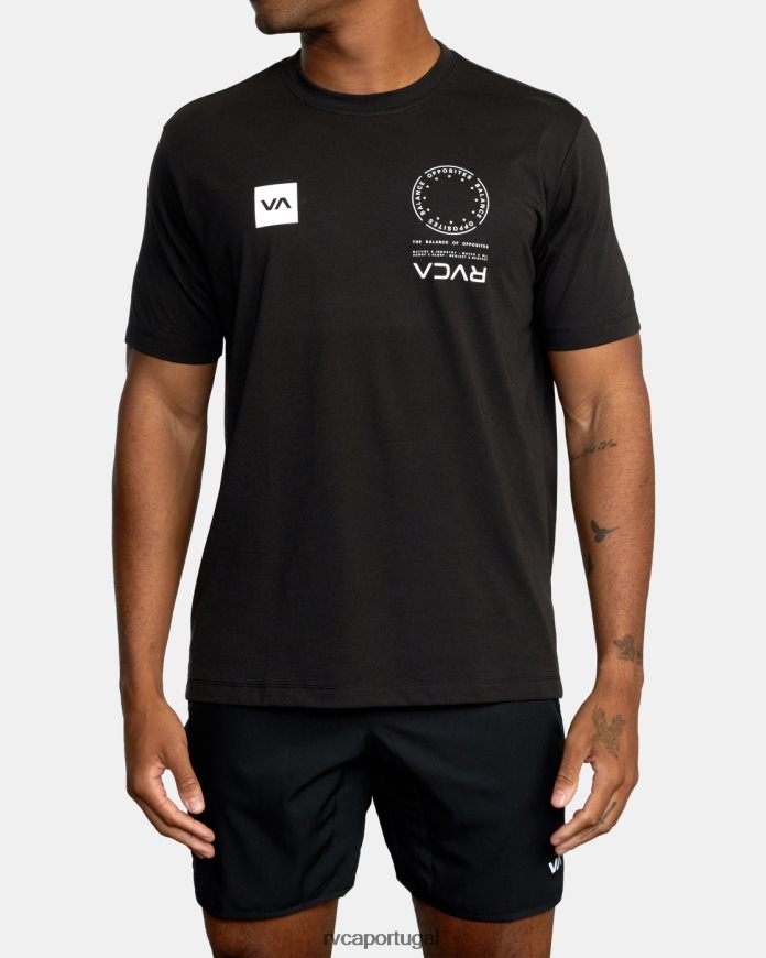 roupas RVCA homens camiseta va mark preto N00F2H584