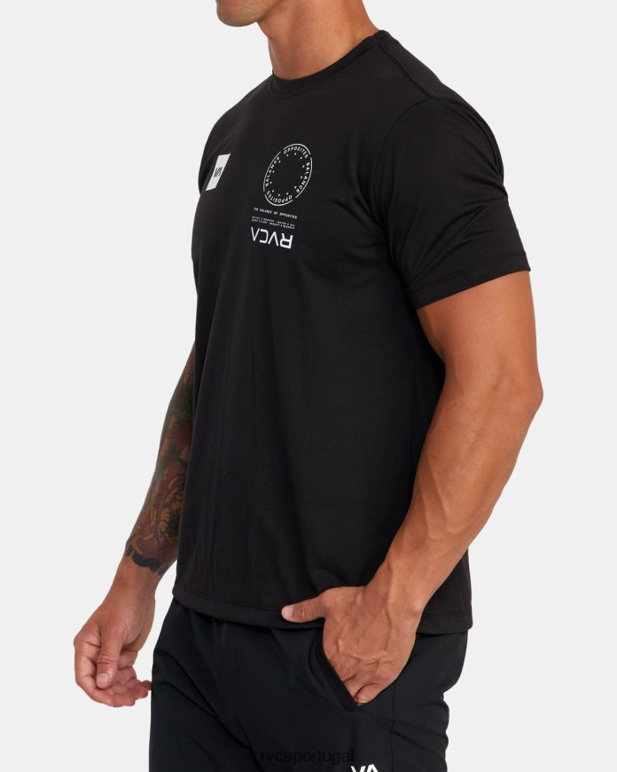roupas RVCA homens camiseta va mark preto N00F2H584