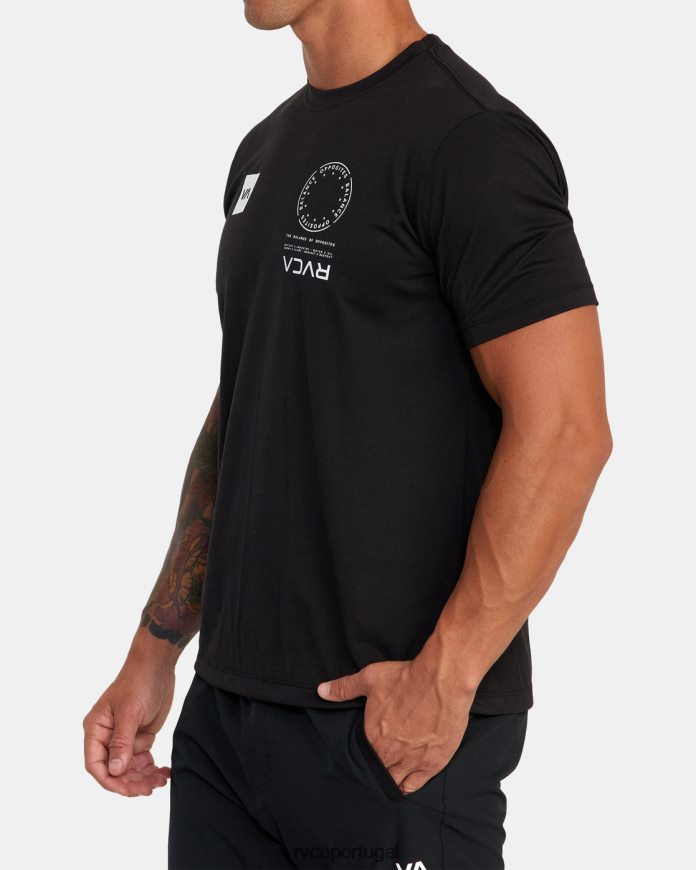 roupas RVCA homens camiseta va mark preto N00F2H584