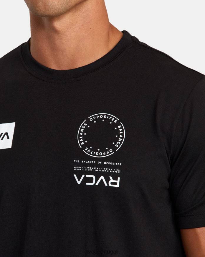 roupas RVCA homens camiseta va mark preto N00F2H584