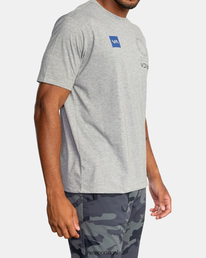 roupas RVCA homens camiseta va mark urze cinza N00F2H583