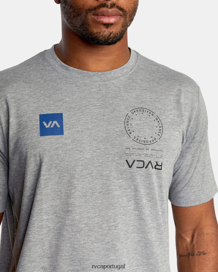 roupas RVCA homens camiseta va mark urze cinza N00F2H583