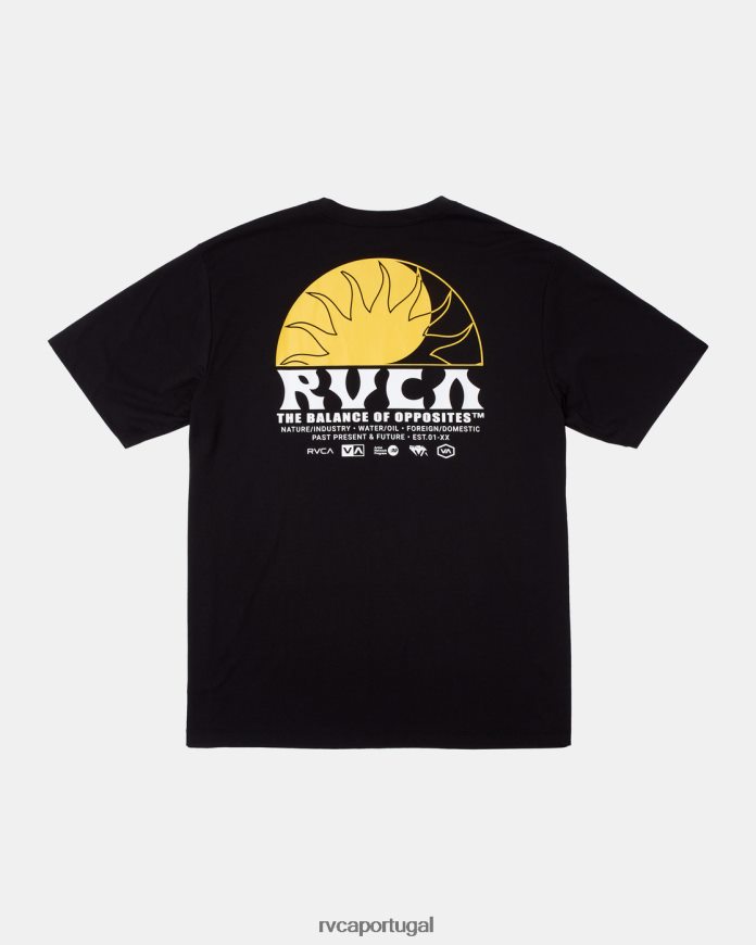 roupas RVCA homens camiseta va sport balance raios preto N00F2H358