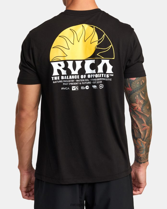 roupas RVCA homens camiseta va sport balance raios preto N00F2H358