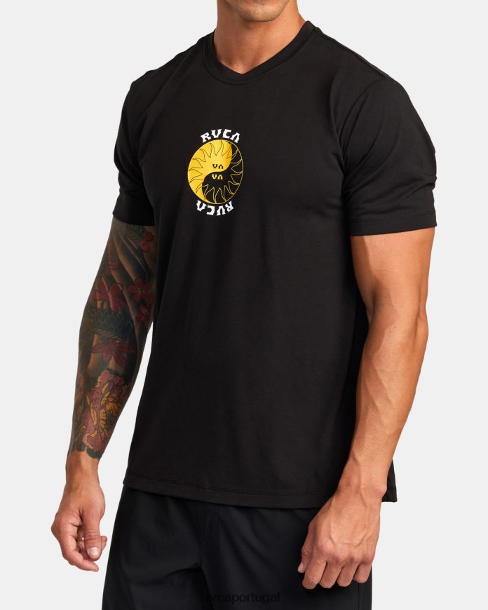 roupas RVCA homens camiseta va sport balance raios preto N00F2H358