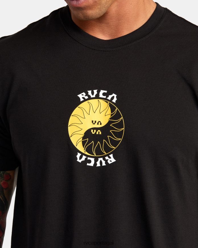 roupas RVCA homens camiseta va sport balance raios preto N00F2H358