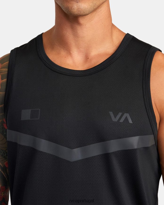 roupas RVCA homens regata corredora preto N00F2H313