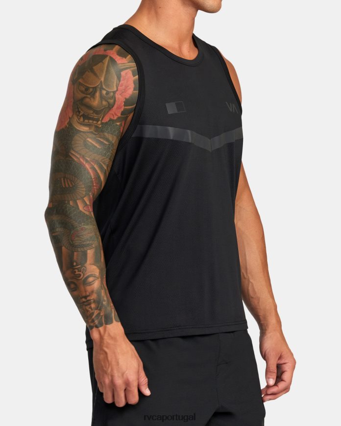 roupas RVCA homens regata corredora preto N00F2H313