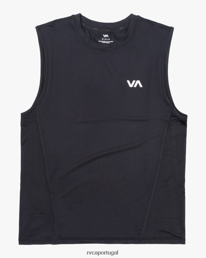 roupas RVCA homens regata muscular com ventilação esportiva preto N00F2H710