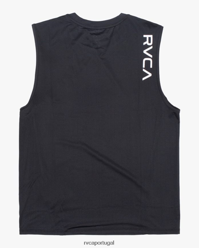 roupas RVCA homens regata muscular com ventilação esportiva preto N00F2H710