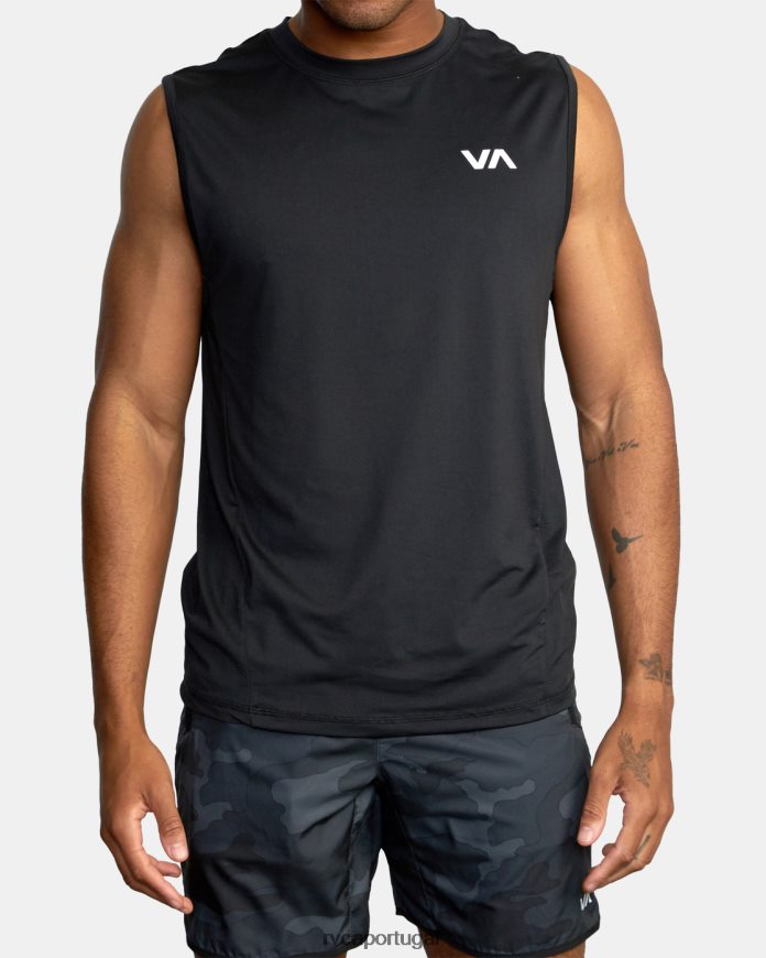 roupas RVCA homens regata muscular com ventilação esportiva preto N00F2H710