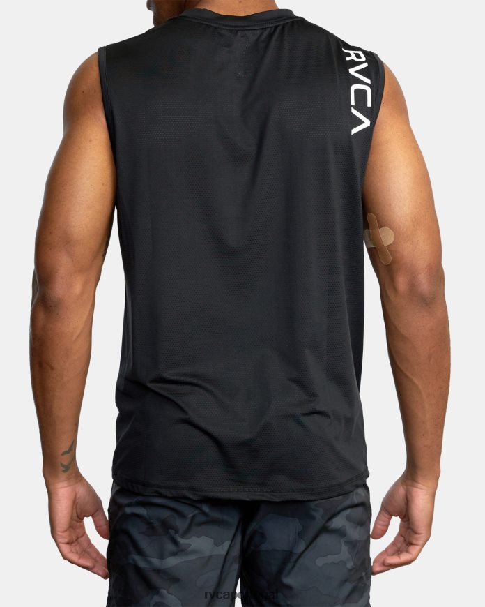 roupas RVCA homens regata muscular com ventilação esportiva preto N00F2H710