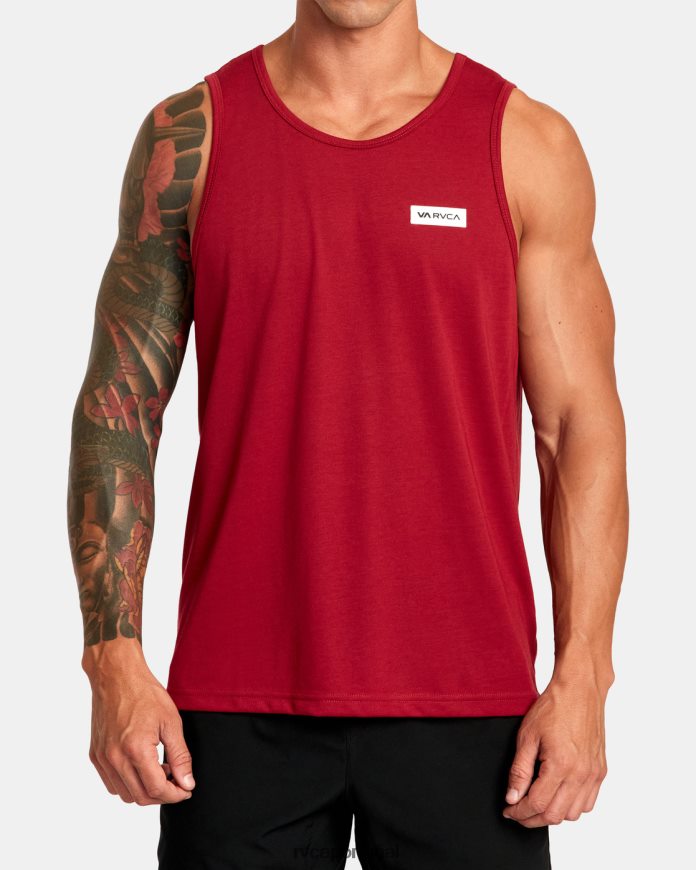 roupas RVCA homens top de ícone cardeal N00F2H276