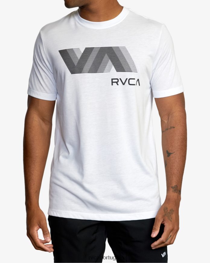 roupas RVCA homens va borrão camiseta branco N00F2H681