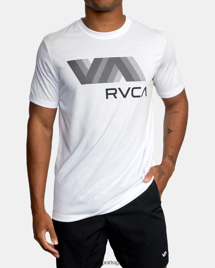 roupas RVCA homens va borrão camiseta branco N00F2H681