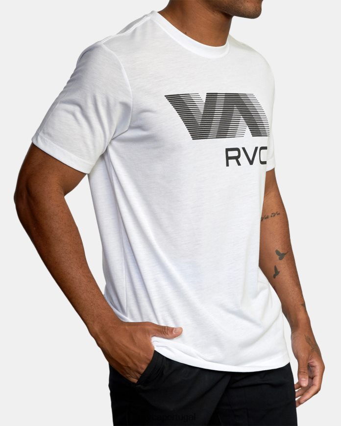 roupas RVCA homens va borrão camiseta branco N00F2H681