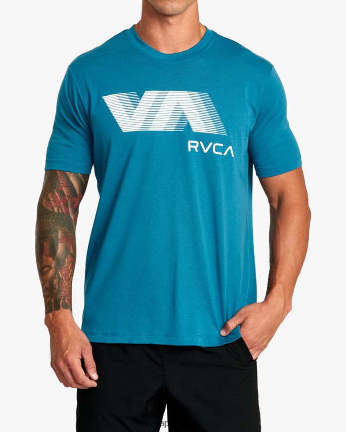 roupas RVCA homens va borrão camiseta cerceta N00F2H15